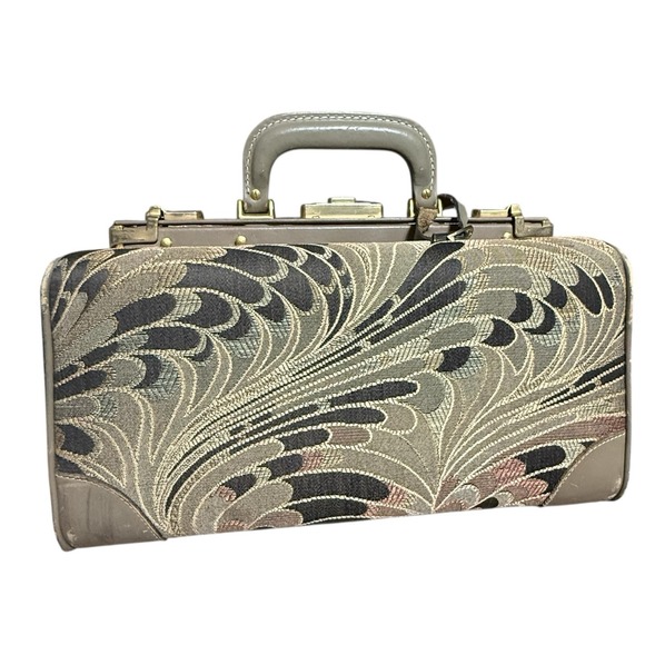 Vintage French Luggage Co Charisma Train Case Tapestry Bag Makeup‎ Vanity Tote - Picture 1 of 16